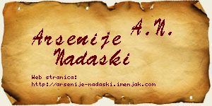 Arsenije Nadaški vizit kartica
